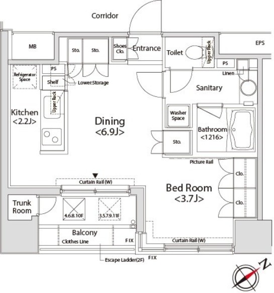 8階の間取り図