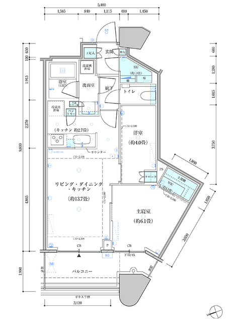 13階の間取り図