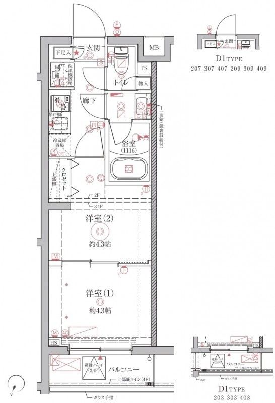 2階の間取り図