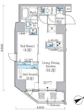 2階の間取り図
