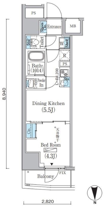 4階の間取り図