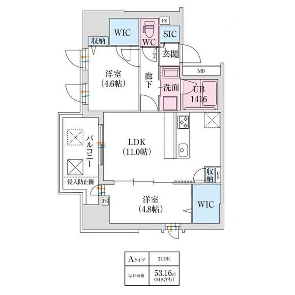 8階の間取り図