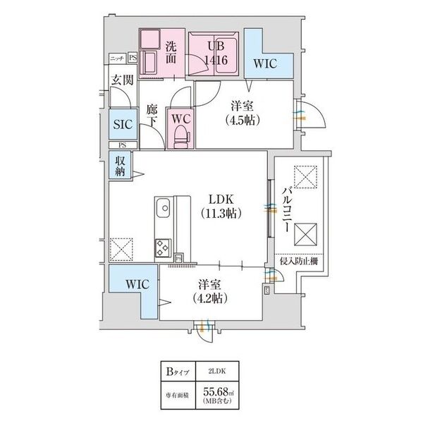 8階の間取り図