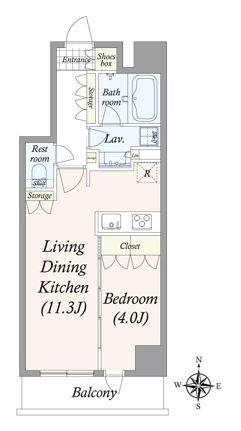 仲介手数料無料！礼金ゼロ！広々１ＬＤＫ・収納豊富