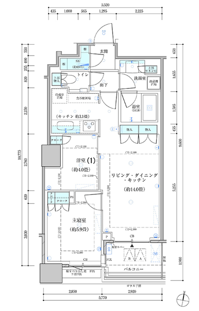 6階の間取り図