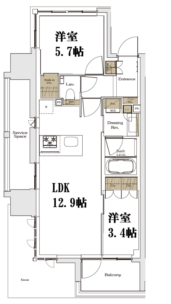 ザ・パークハビオ都島フロント(4階 / 南 / 2LDK)の外観 ザ・パークハビオ都島フロント(4階 / 南 / 2LDK)の外観