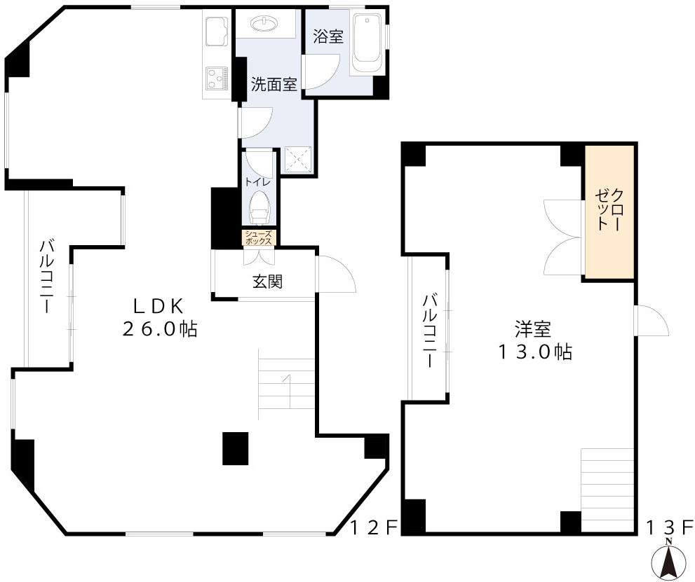 創空KYUTARO(12階 / 西 / 1LDK)の外観 創空KYUTARO(12階 / 西 / 1LDK)の外観