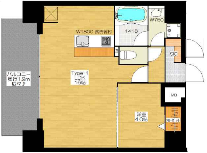 4階の間取り図