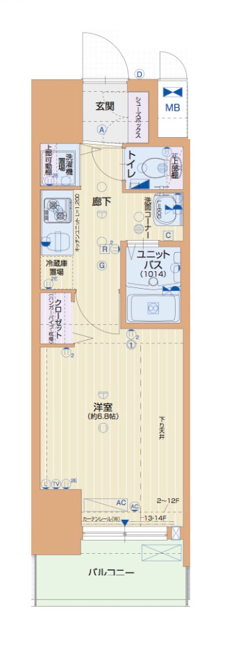 8階の間取り図