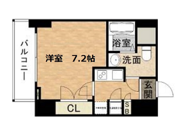 ディナスティ福島Ⅱ　1K　7.2帖