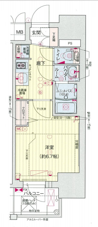 8階の間取り図