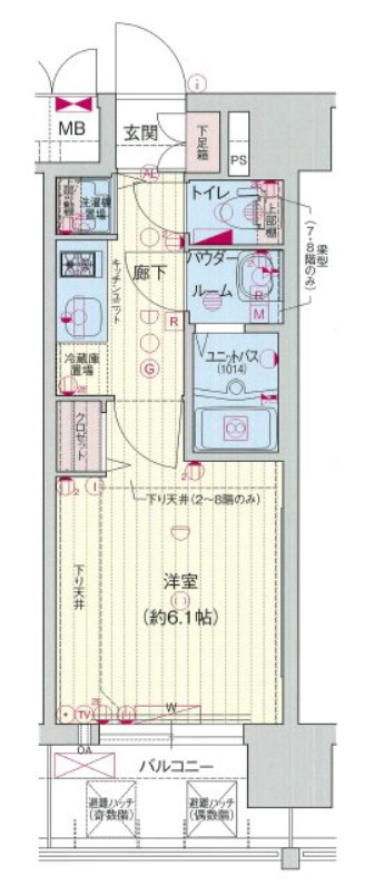 8階の間取り図