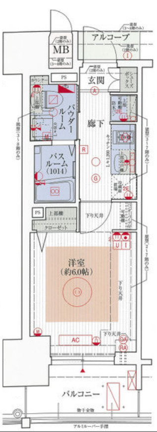 8階の間取り図