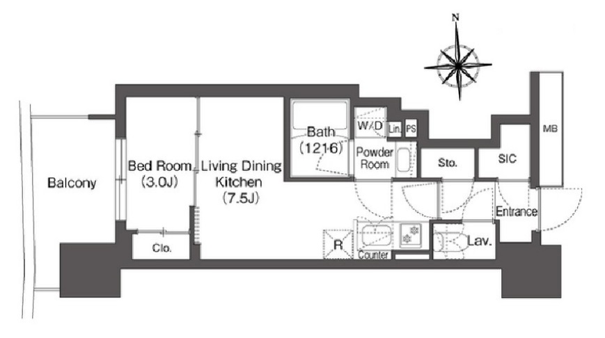 8階の間取り図