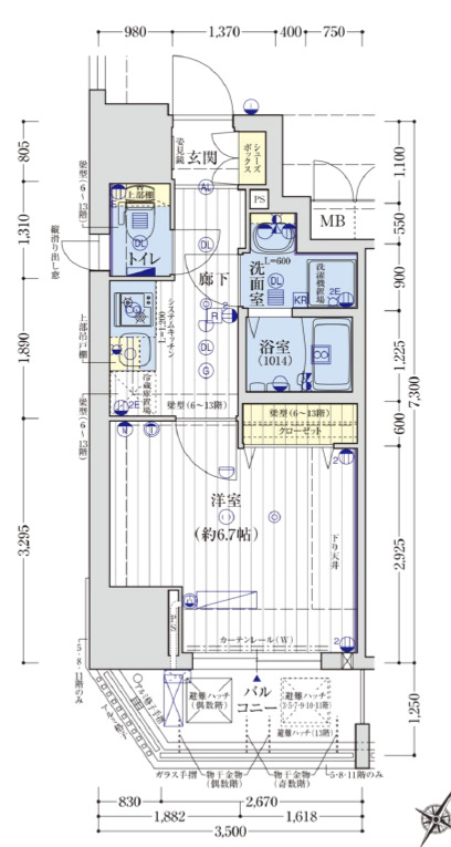 8階の間取り図