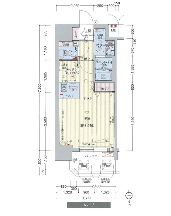 8階の間取り図