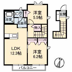 2階の間取り図