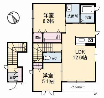 2階の間取り図