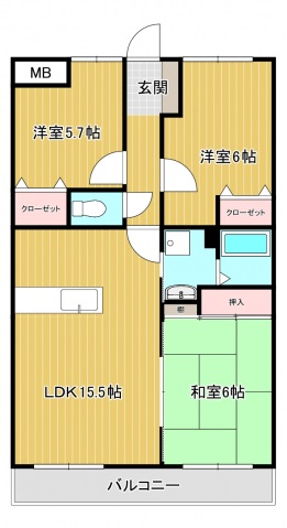 2階の間取り図