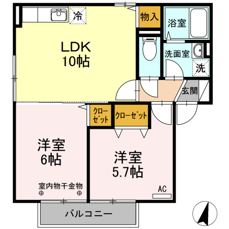 2階の間取り図
