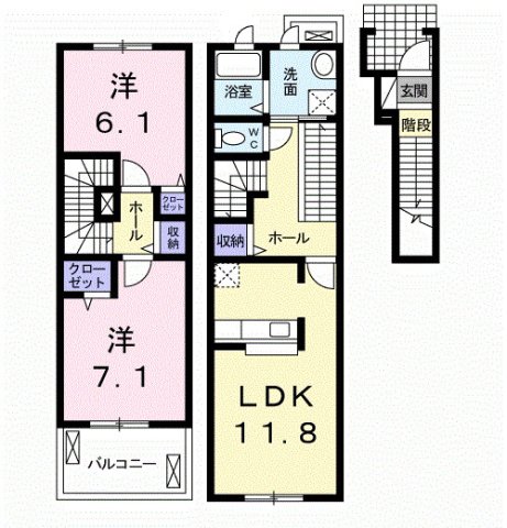 2階の間取り図