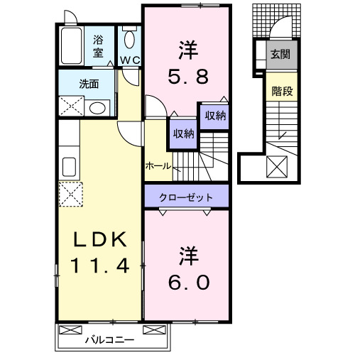 2階の間取り図
