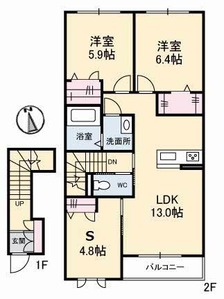 2階の間取り図