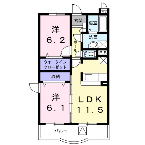 2階の間取り図