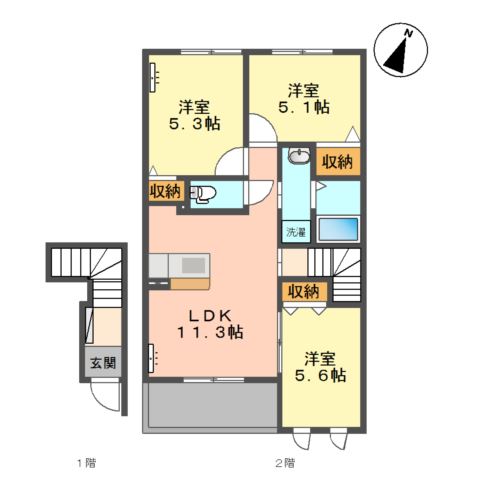 2階の間取り図