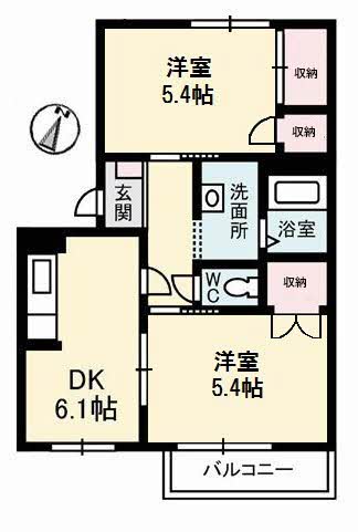 2階の間取り図