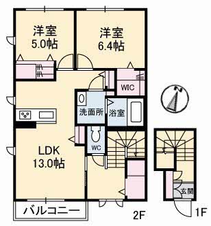 2階の間取り図