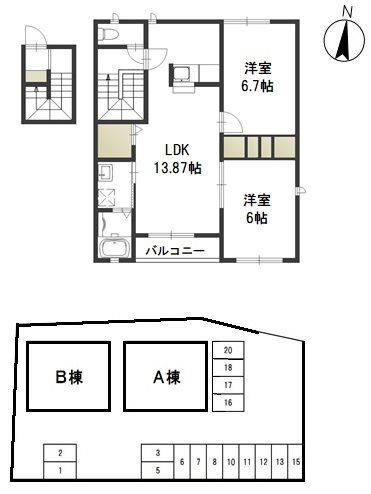 2階の間取り図