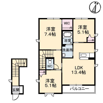 2階の間取り図