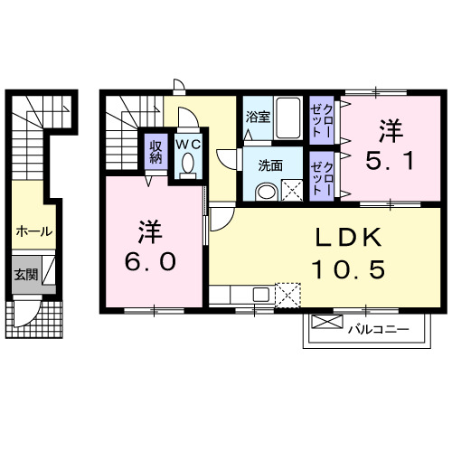 2階の間取り図