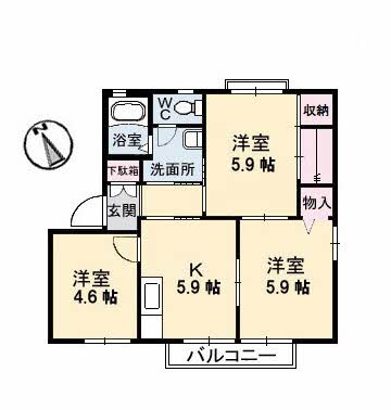 2階の間取り図
