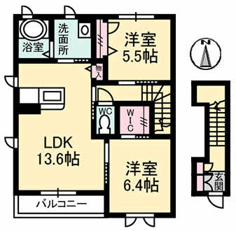 2階の間取り図