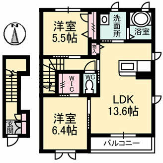2階の間取り図