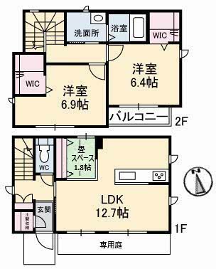 -階の間取り図