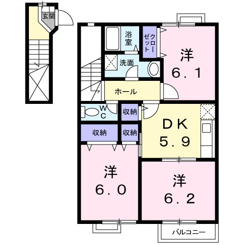 2階の間取り図