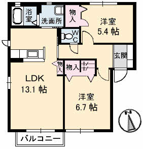 2階の間取り図