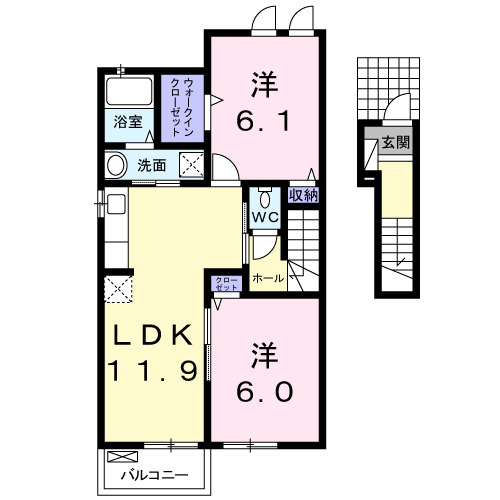 2階の間取り図