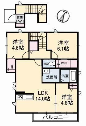 2階の間取り図