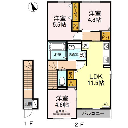 2階の間取り図