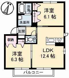 2階の間取り図