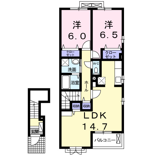 2階の間取り図