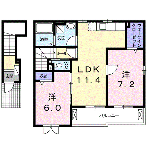 2階の間取り図