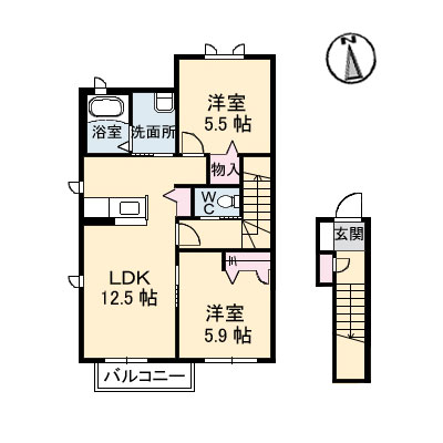 2階の間取り図