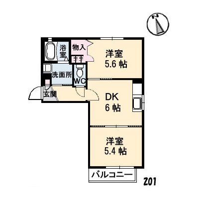 2階の間取り図