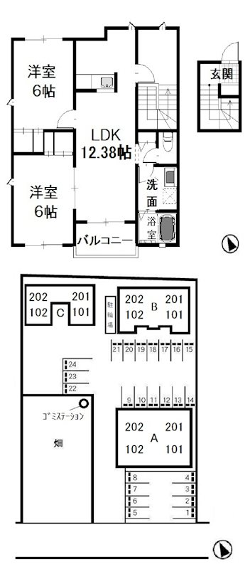 2階の間取り図