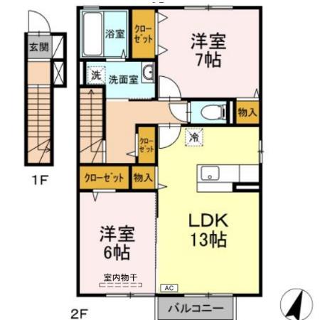 2階の間取り図